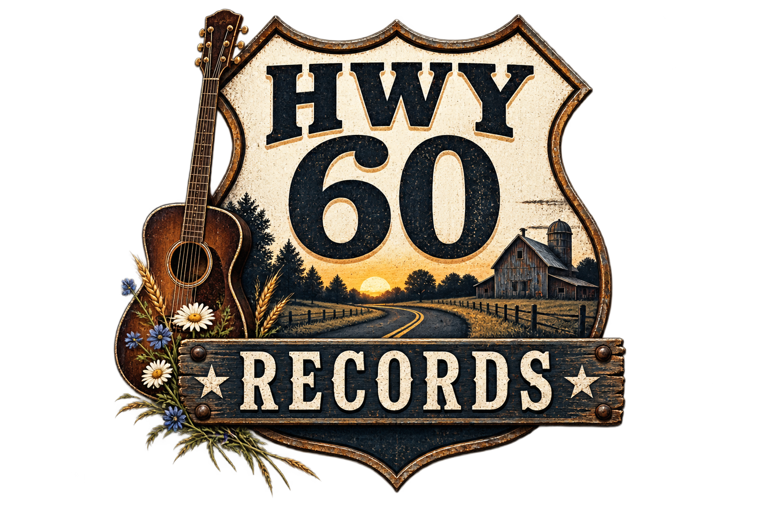 HWY60 Records highway shield emblem